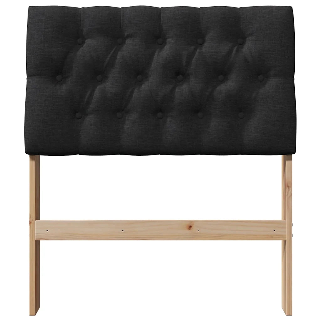Testiera imbottita Nero 80 cm Pino massello
