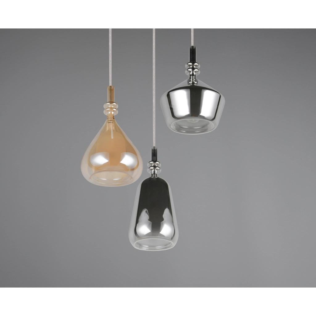LAMPADARIO 3XE14 ALDEA D.30CM BIANCO/CROMO