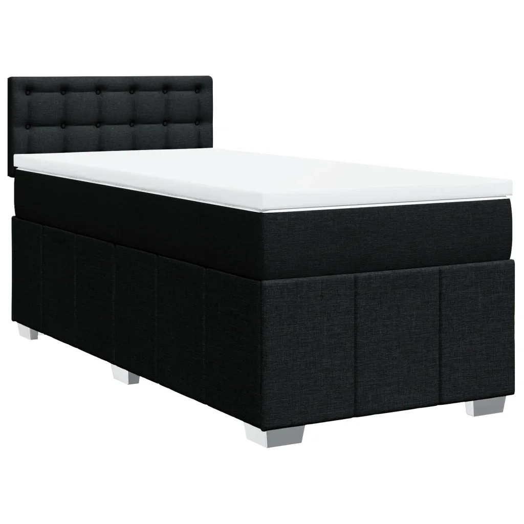 Giroletto a Molle con Materasso Nero 100x200 cm in Tessuto 3286995