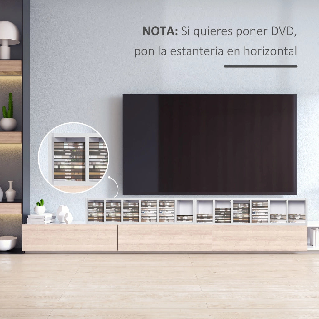 Libreria per CD DVD con 12 Scomparti Aggiustabile ¨C Zephmum ¨C Bianco 88x22x21 cm