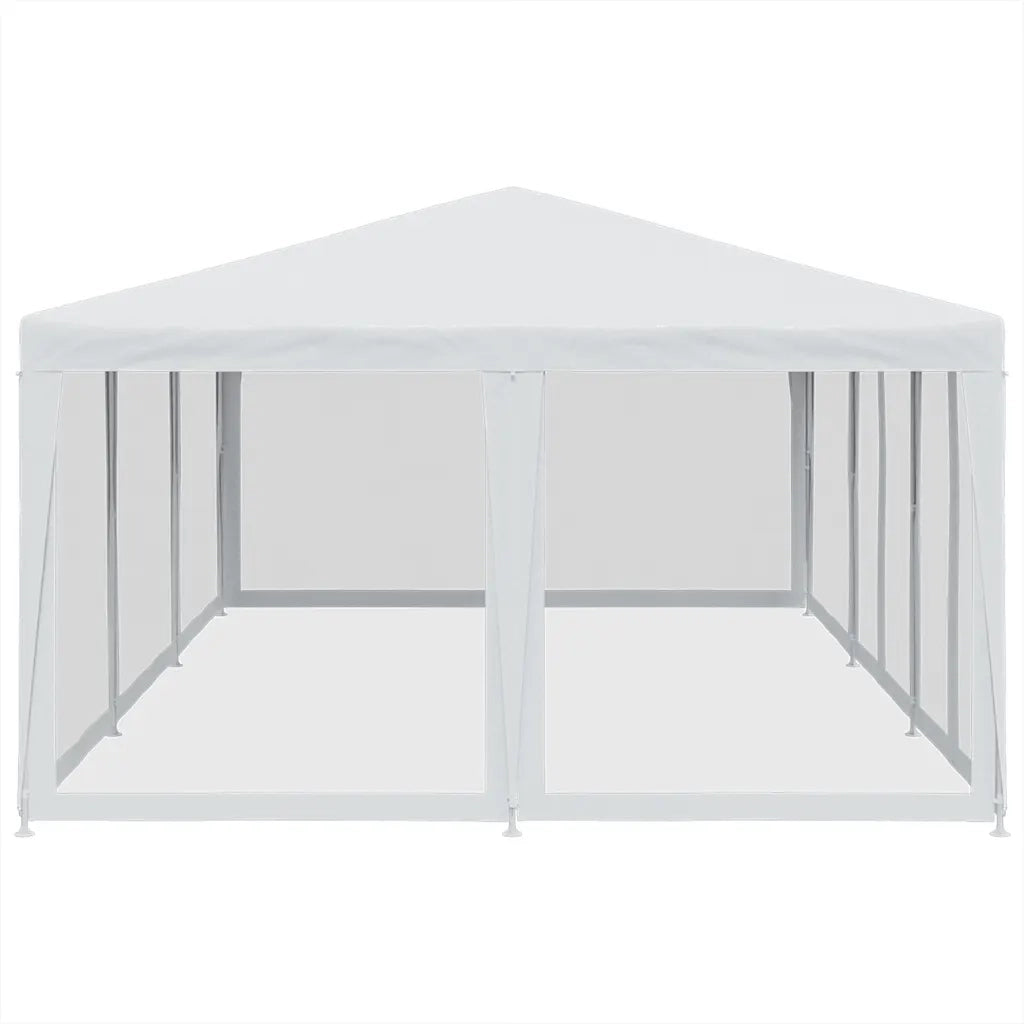 Tenda per Feste con 10 Pareti Laterali in Rete Bianca 6x4m HDPE 4010066