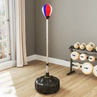 Punching Ball da Terra con Base Riempibile e Ventose, Altezza Regolabile da 147-165 cm, Nero