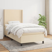 Giroletto a Molle con Materasso Crema 90x190 cm in Tessuto