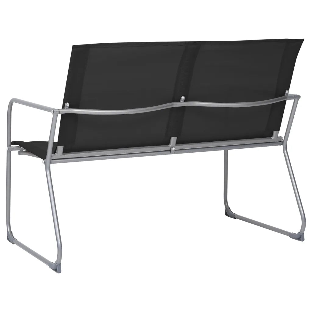 Set Divano da Giardino 4 pz in Tessuto e Acciaio Nero 44352