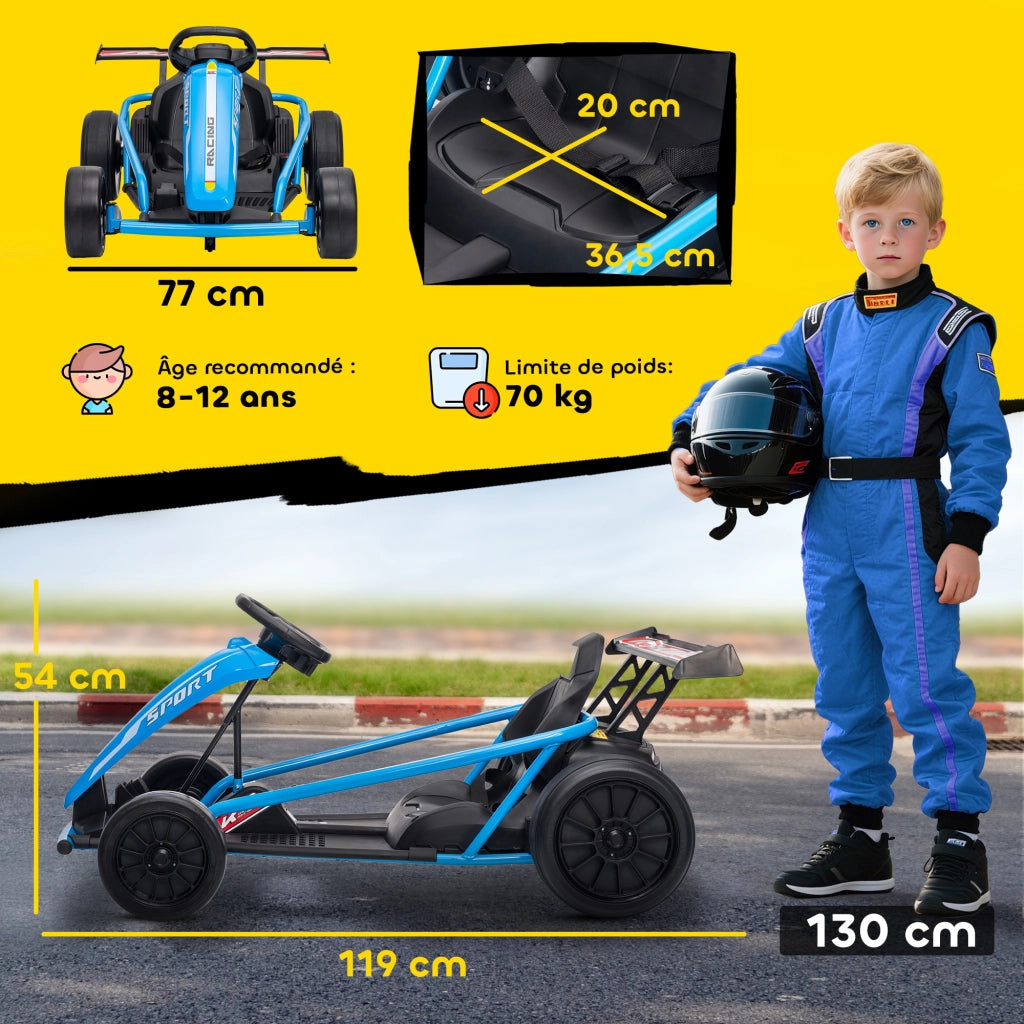 Kart elettrico per bambini ¨C Zephmum ¨C 119x77x54 cm blu