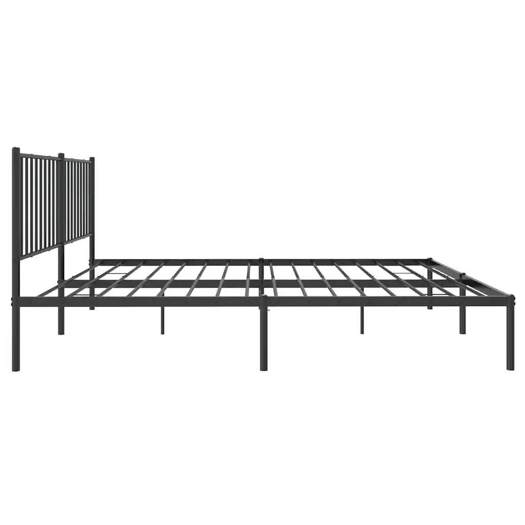 Giroletto con Testiera in Metallo Nero 150x200 cm 350866