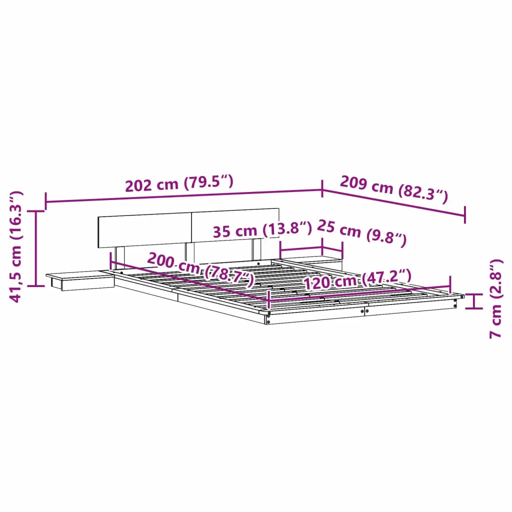 Struttura del letto Marrone 120 x 200 cm legno 872401