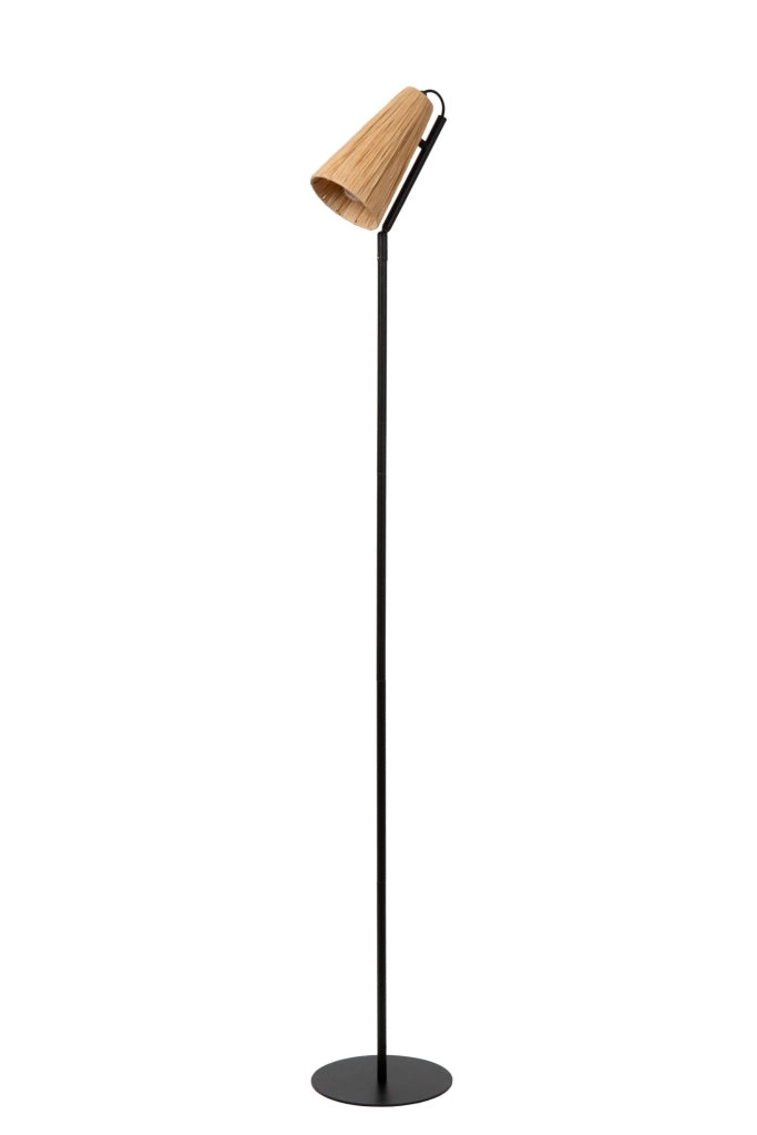 Lampada da terra rattan beige/nero 1xE27 BENSEN Lucide