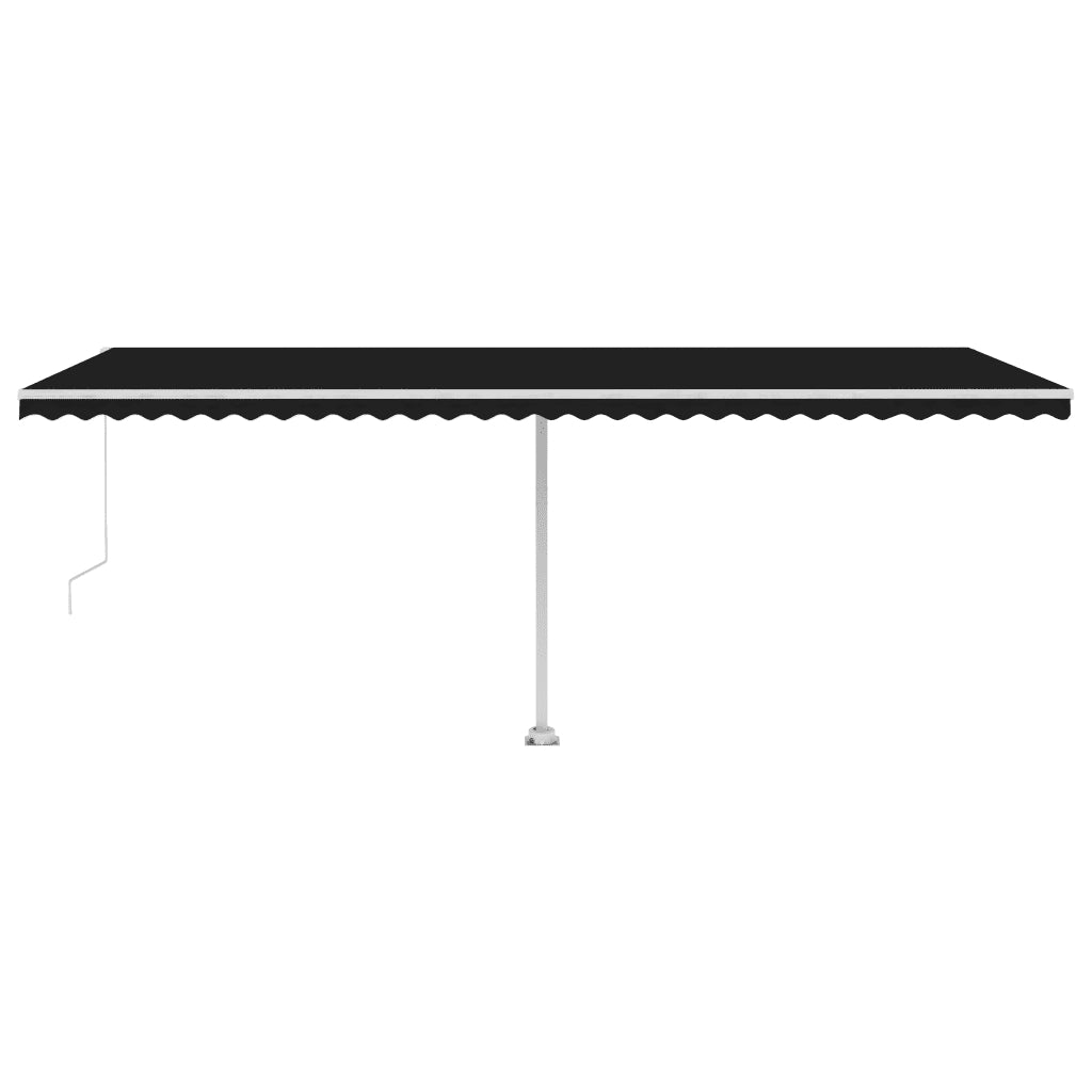 Tenda da Sole Retrattile Manuale con LED 600x350 cm Antracite 3069684
