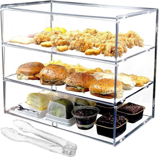 Bancopiano trasparente - Vetrina per panetteria - 5 mm - Alta resistenza - Pannelli PETG - Cassetta per pane - Cassetta per pane trasparente