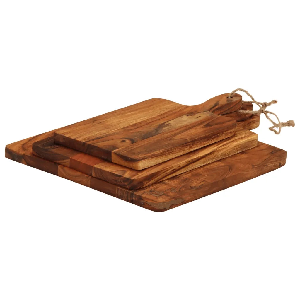 vidaXL Tagliere 3pz in Legno Massello di Acacia