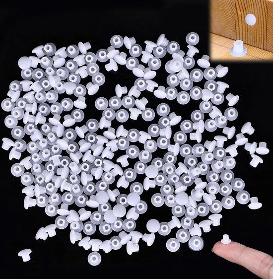1000 pezzi di copertura per fori di trapano 5 mm - tappi ciechi bianchi - copertura di gomma per mobili - stoppi di fori viti.