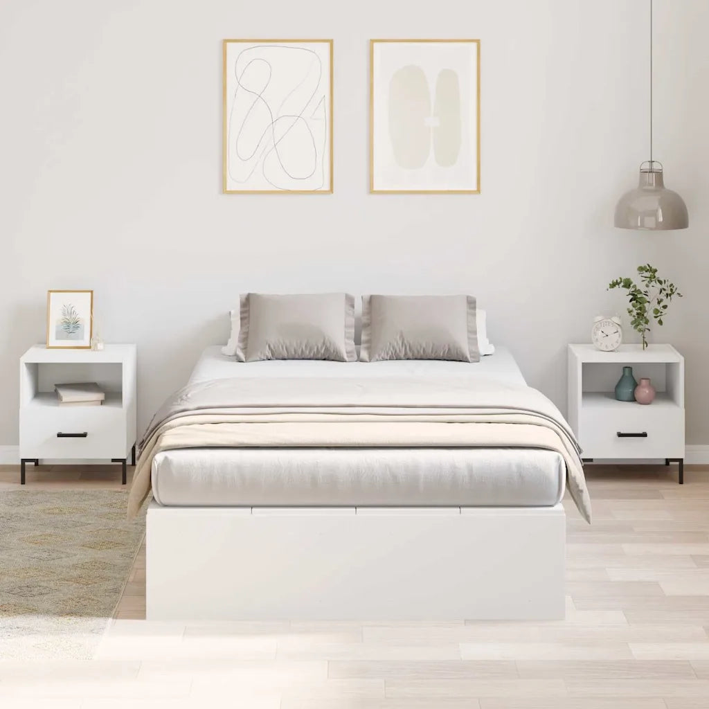 Struttura letto con contenitore-Giroletto con contenitore Bianco 120 x 200 cm 954797