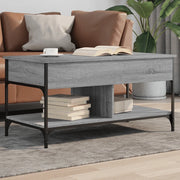 Tavolino Salotto Grigio Sonoma 100x50x50 cm Multistrato Metallo 845369