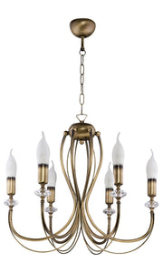Lampadario MELODY a candela oro antico 6xE14 Jupiter