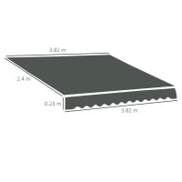 Telo di Ricambio per Tenda a Bracci Retrattile in Poliestere Anti UV da 4x2.5 m, Grigio