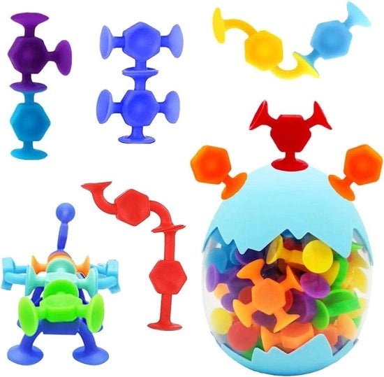 Sistema di gioco per il bagno per bambini con 48 pezzi - giocattoli sensoriali per l'educazione - giochi da viaggio per bambini dai 3 ai 7 anni.