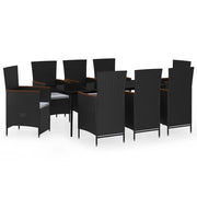 Set da pranzo da esterno nero da 9 pezzi con cuscini 02_0014178
