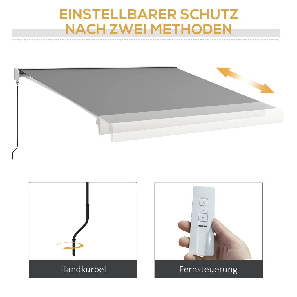 Tenda da sole a cassonetto elettrica ¨C zephmum ¨C 4x3 m grigio chiaro alluminio telecomando