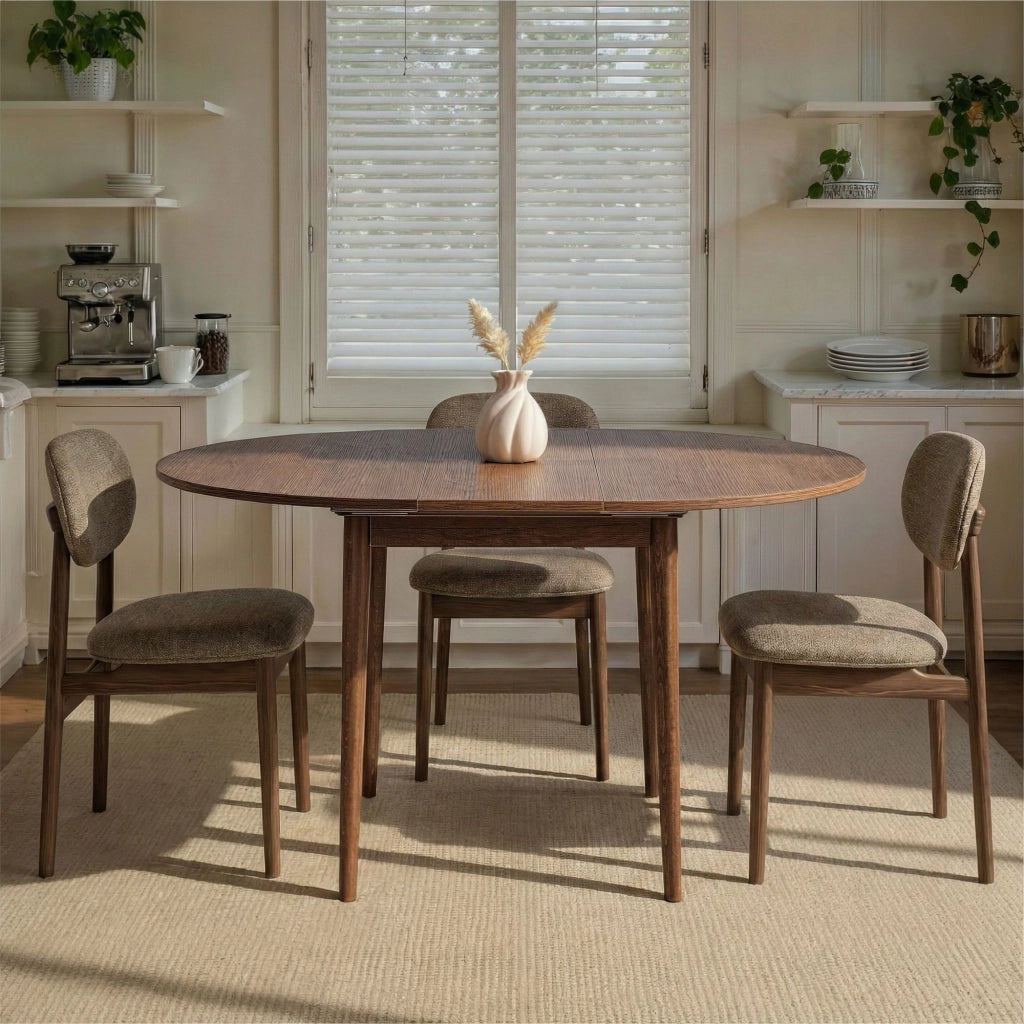 Tavolo da pranzo allungabile in legno "Viona" 100 x 100 x 75 cm - Noce Barok