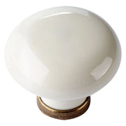 POMOLO PER MOBILI 'TONDO' base oro luc. / fondo bianco senza decoro- 10 pezzi