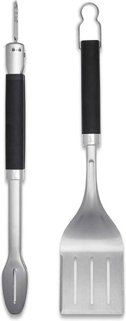 Set di barbecue in acciaio inossidabile | Set di grattugia e spatola per barbecue in metallo - Argento (6763)
