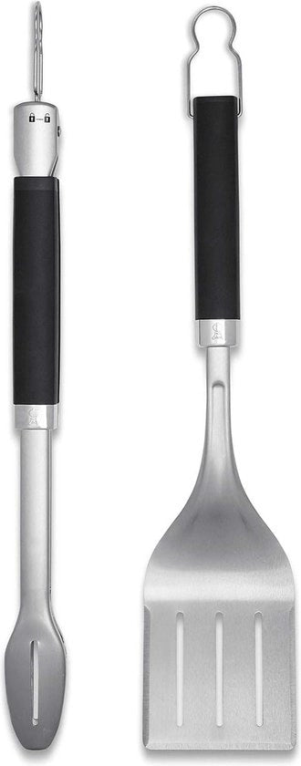 Set di barbecue in acciaio inossidabile | Set di grattugia e spatola per barbecue in metallo - Argento (6763)