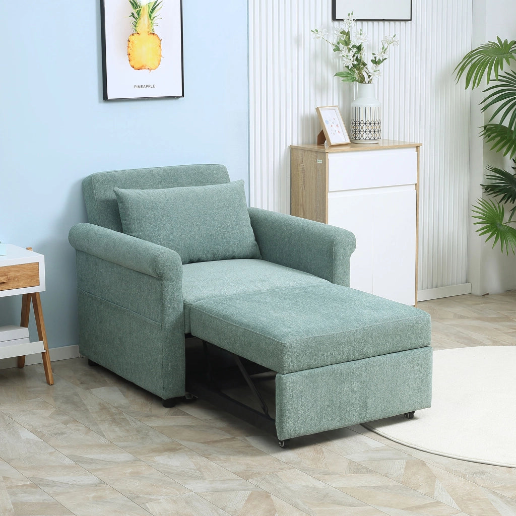 Poltrona Letto Singolo Reclinabile Salvaspazio ¨C zephmum ¨C Verde 96x84.5x87.5 cm