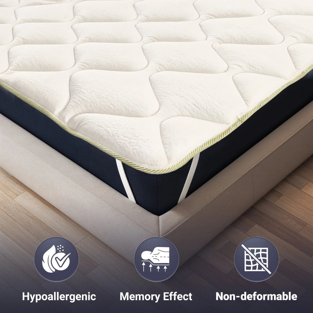 Topper Rinfrescante Singolo con Elastici 80X200 | Correttore Materasso con Tecnologia Cooler e Proprietà Ortopediche | Altezza 4 cm | Tessuto Traspirante e Antibatterico