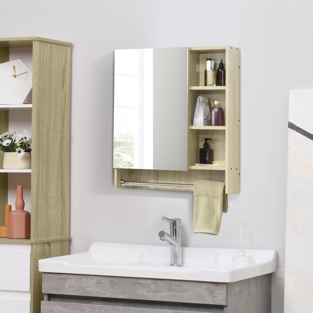 Armadietto Bagno con Specchio e Ripiani Aggiustabili ¨C Zephmum ¨C 60x15x70 cm Robe