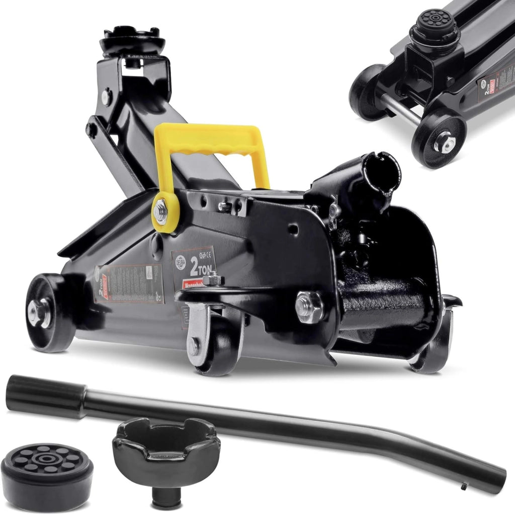 Cric idraulico per Auto max. 2t Sollevamento max. di 330mm Martinetto Officina con Custodia