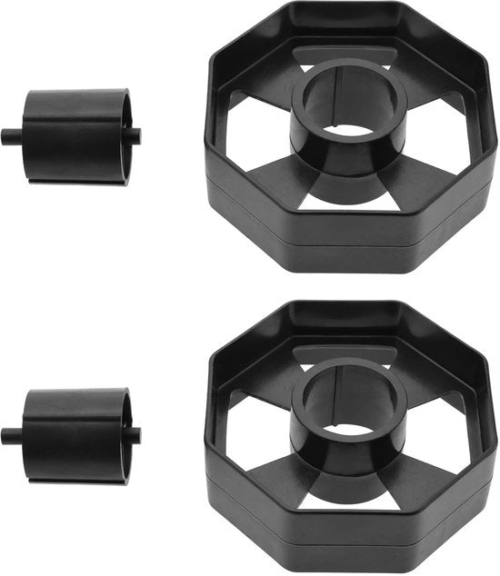 Dispensatore di Adesivi a Rullo - 2x Rullo - 2x Core Interno - Plastica - Nero - Adatto per 36 mm di Larghezza del Nastro - Tagliatore di Nastro