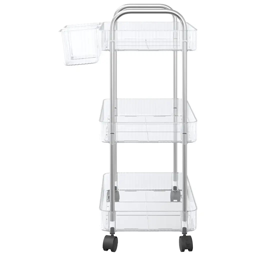 Carrello Portaoggetti a 3 Livelli 37x28x68 cm in Acrilico 4012378