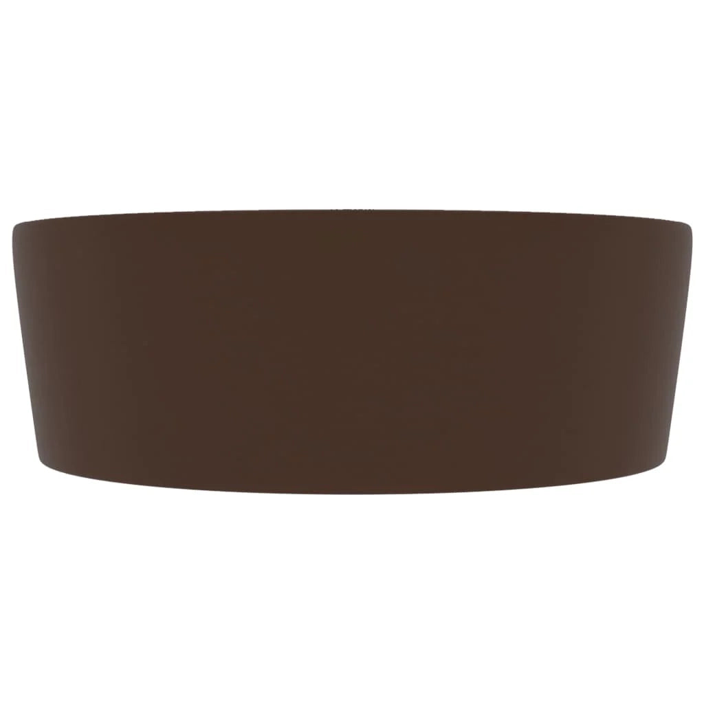 Lavabo con troppopieno 36 x 13 cm ceramica marrone scuro opaco 02_0002781
