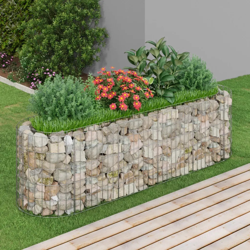 Gabbione con Letto Rialzato in Acciaio Zincato 190x50x50 cm 152025