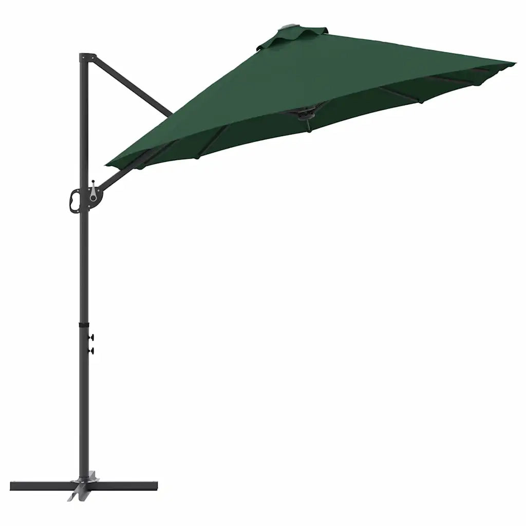 Ombrelloneda-Ombrello da giardino balcone Verde 372 x 198 x 243 cm Poliestere e Alluminio