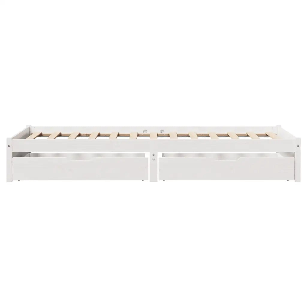 Letto senza Materasso-Struttura Letto Bianco 75x190 in Legno Massello di Pino 262493