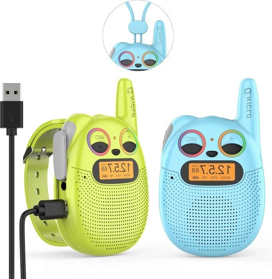 Radio a Mano per Bambini FM USB Ricaricabile con Raggio di Azione 2 km 10 Suoni 10 Canali Frequenza FM 88-108 MHz Codice Prodotto: 123456