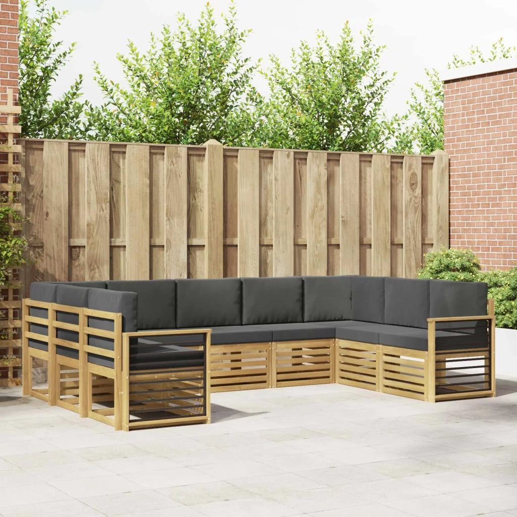 Set divano sezionale 9 pcs Bianco e Antracite