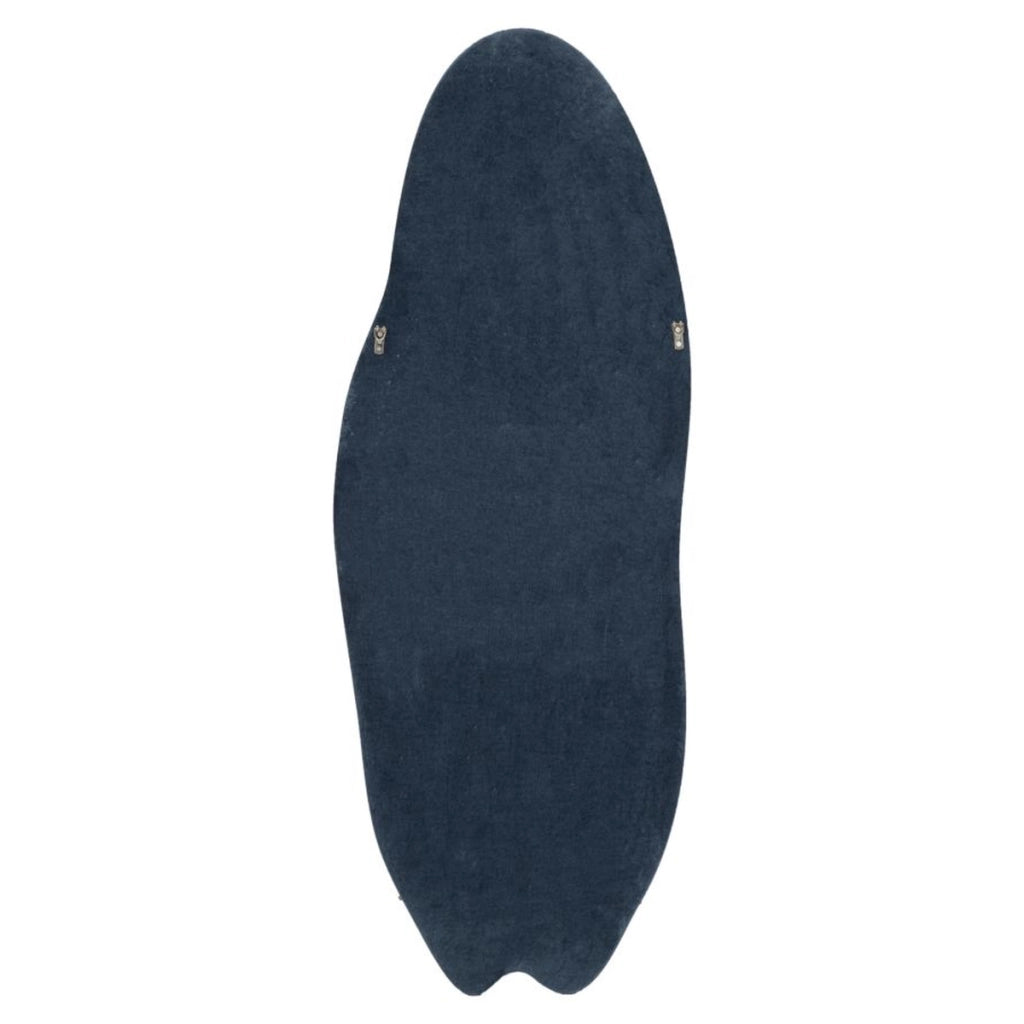 Specchio da parete Chanele dalla forma organica in velluto blu 67x166 cm
