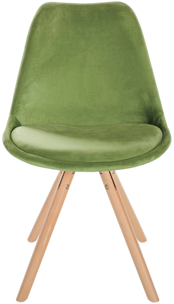 Sedia Sofia Velvet Verde chiaro,natura (rotondo)