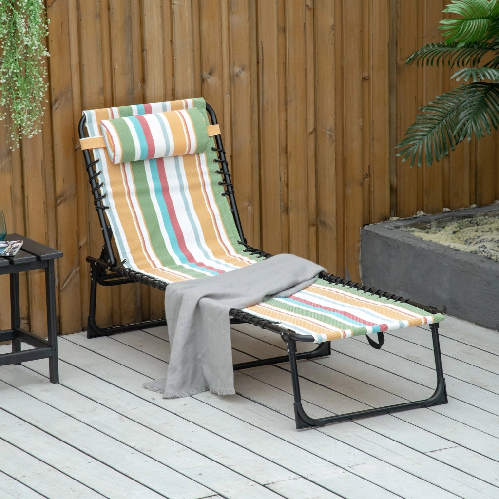 Lettino pieghevole da giardino con schienale regolabile ¨C zephmum ¨C rete in acciaio, tessuto, 189x58x30 cm