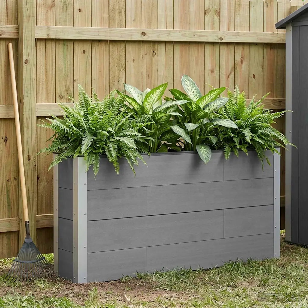 Letto rialzato da giardino Grigio 150 x 30 x 72 cm 42039021