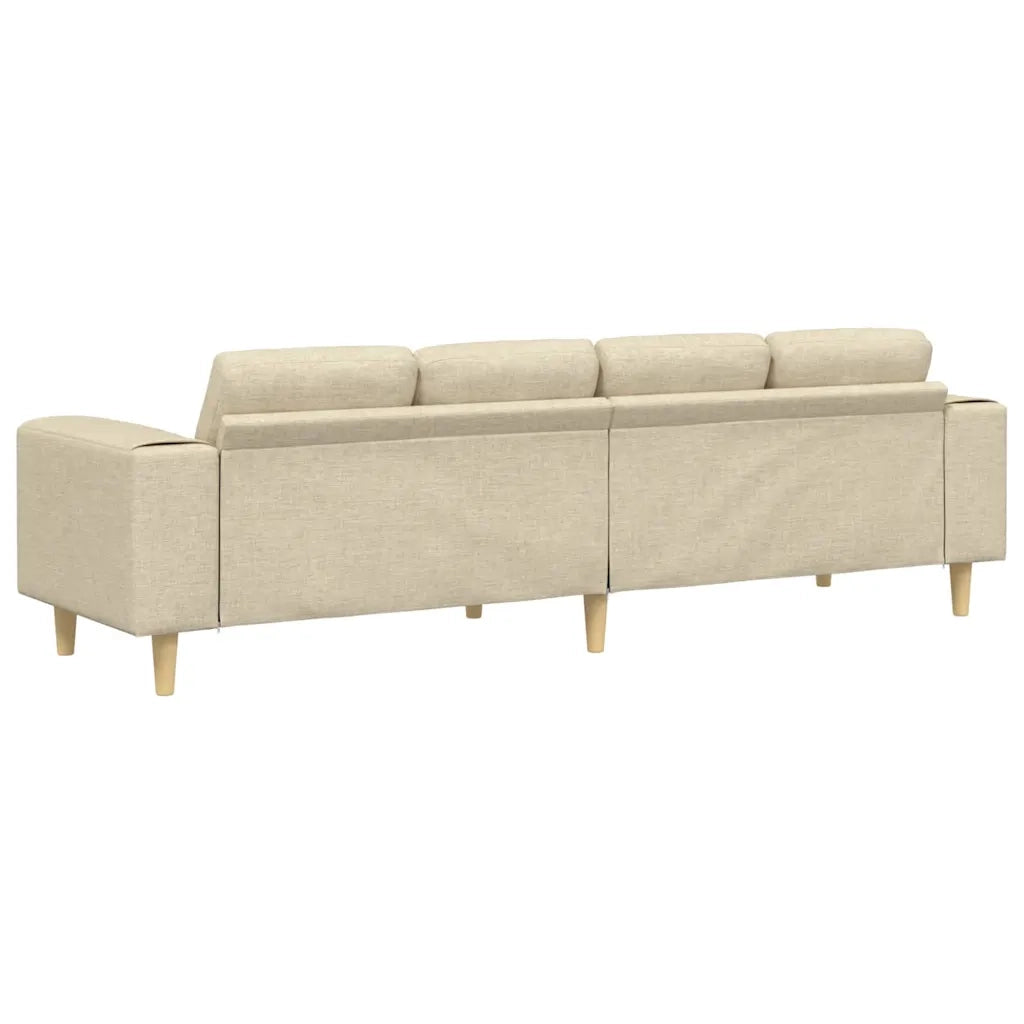 Divano per Soggiorno Crema 250 x 77 x 76 cm Poliestere 3335087