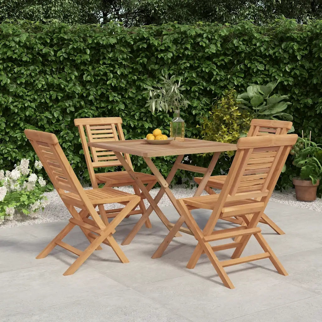 Set da Pranzo per Giardino 5 pz in Legno Massello di Teak 3155034