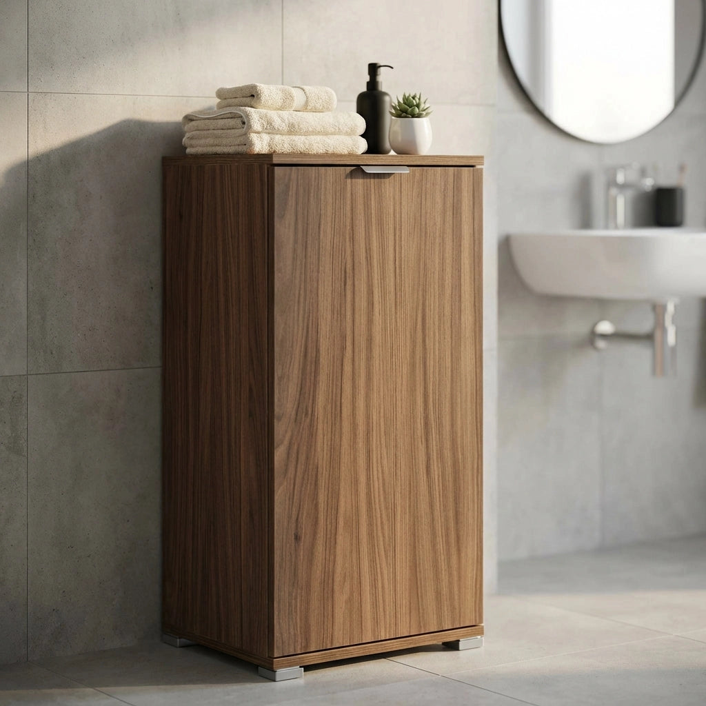 Armadietto da Bagno con un'anta  in Legno Composito cm 45x38x85 - LALO