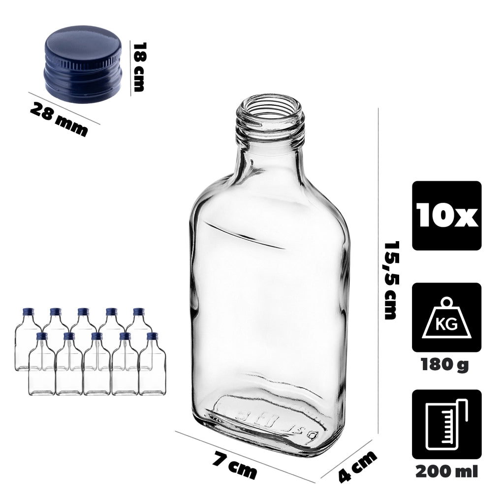 KADAX Butelka piersiówka 200ml BUT200 z zakrętką g