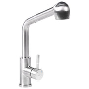 Rubinetto da cucina estraibile in acciaio inossidabile con soffione a molla argento design moderno
