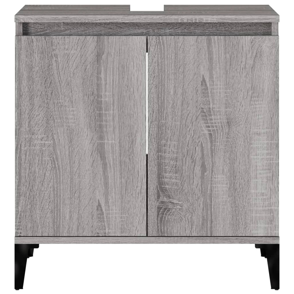 Mobile lavabo/lavabo 58 x 33 x 60 cm in legno laccato grigio 02_0006847