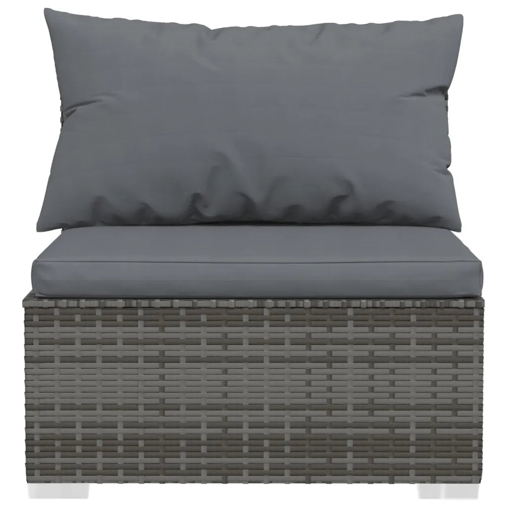 Set Divani da Giardino 9 pz con Cuscini in Polyrattan Grigio cod mxl 40429